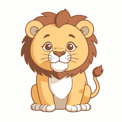Cute Lion for toddlers story books vector illustration