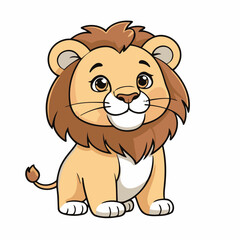 Vector illustration of a cute Lion for kids story book