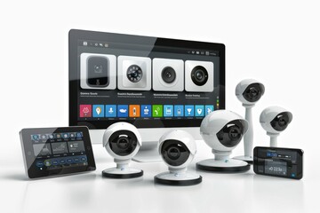 Fototapeta premium CCTV operations in hazardous environments respond to security needs with video monitoring, ensuring guarded equipment connectivity.