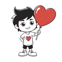 Cute Valentine vector illustration for preschoolers' learning moments