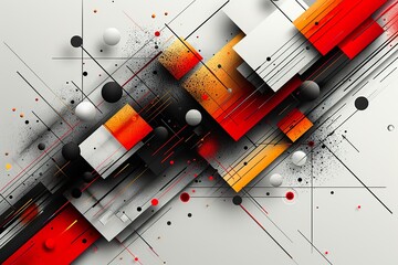 Design a sleek and modern abstract vector background featuring geometric elements in black and red