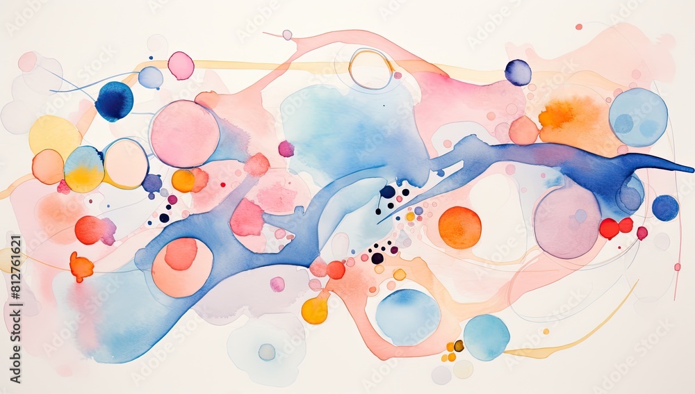 Poster circle symphony: vibrant painting featuring an array of colorful circles