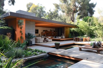 Landscaping, Contemporary Villa with Lush Garden and Outdoor Entertaining Area
