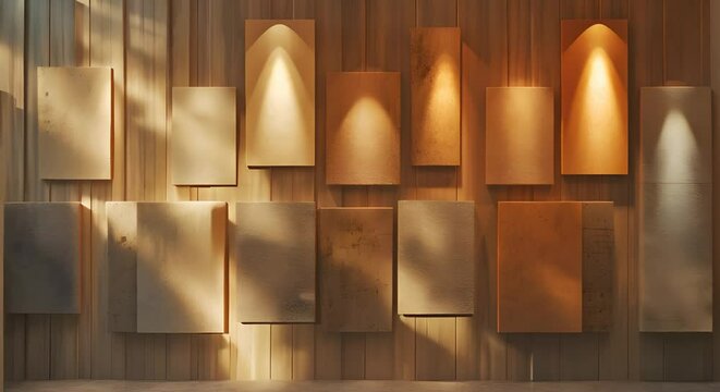 This image showcases a captivating arrangement of acoustic dampening panels expertly crafted to not only enhance the aural experience but also serve as a visually striking design element The muted