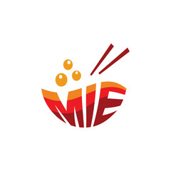 illustration noodle or mie and meatball food logo for branding, business food, reustaurant etc 