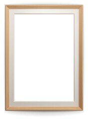 Wooden modern frame isolated on white background. Realistic rectangle frames mockup. Classic Photo wooden frame. Wood borders set for painting, poster, photo gallery. 3d png illustration.