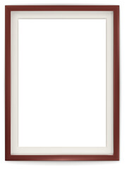 Obraz premium Dark brown modern frame isolated on white background. Realistic rectangle frames mockup. Classic Photo wooden frame. Borders set for painting, poster, photo gallery. 3d png illustration.