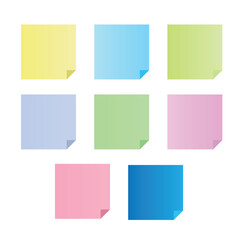 Sticky notes set of 8 notes in multiple colors