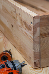 screwdriver and boards on the floor, removed drill and confirmation