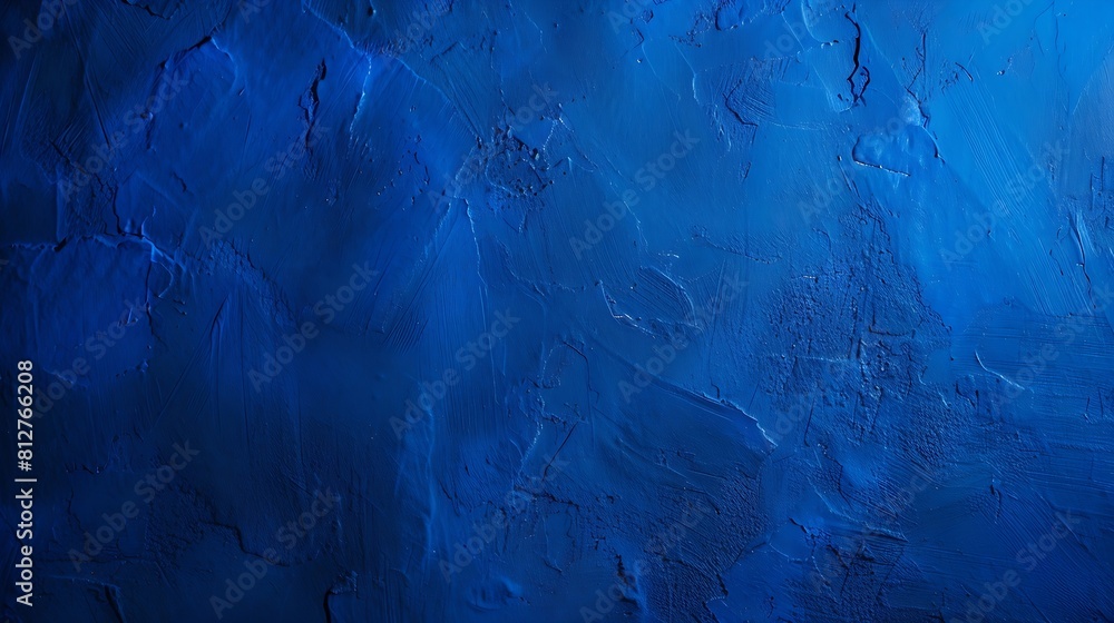 Aufkleber abstract gradient bright blue background panoramic grunge navy blue stucco wall background beautiful