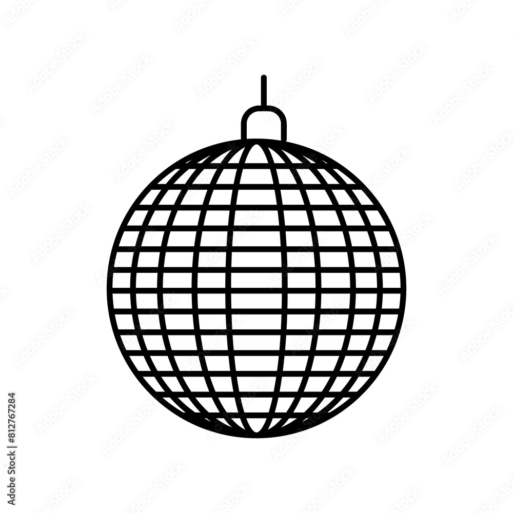 Poster disco ball icon vector flat trendy style illustration for web and app on white background..eps