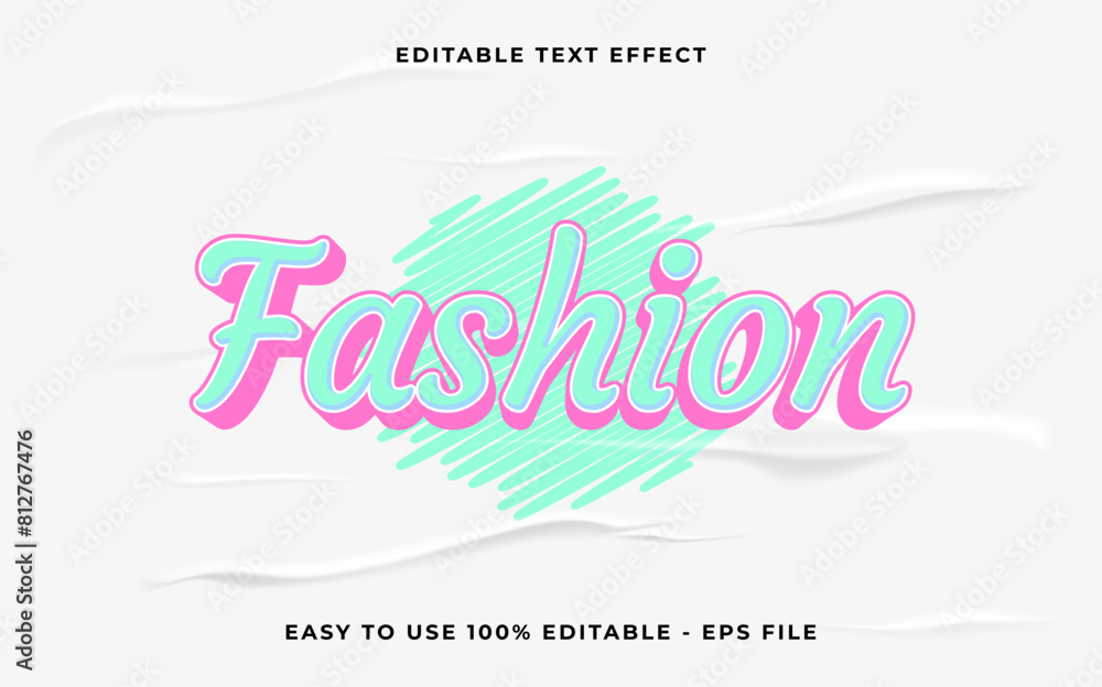 Poster fashion editable text effect. minimalist vector text effect.