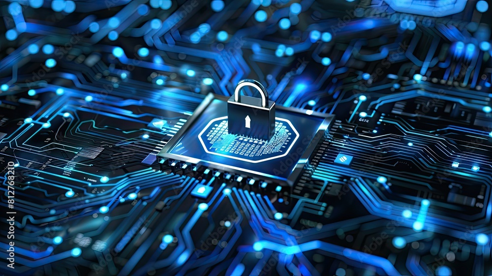 Poster cyber ​​security and data protection, internet network security