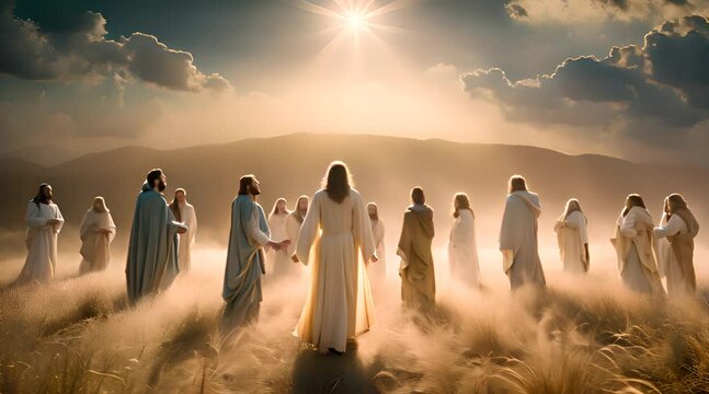 Celestial Scene. The Miraculous Ascension of Jesus