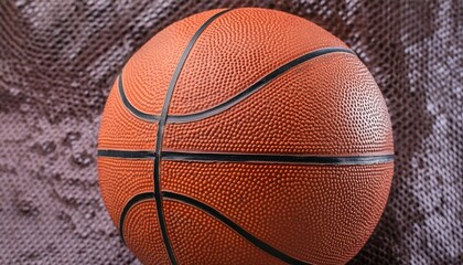 close up of a basketball ball texture perfect for sports banners and graphics vivid orange color ai