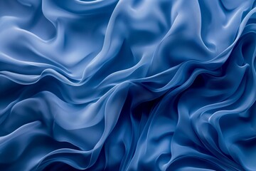 Fototapeta premium The blue fabric background is soft and soft. There are wrinkles and bent into beautiful shapes.