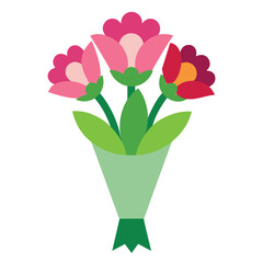 Flower bouquet icon isolated on white background