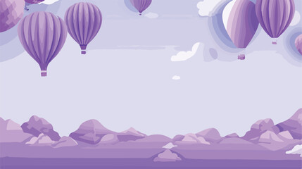 Fototapeta na wymiar Background template with papercut purple air balloo