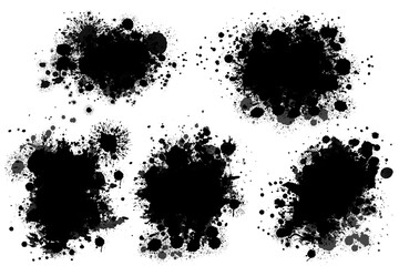 detailed ink splats Hyperrealistic Highly Detailed Isolated On Transparent Background Png File ,set...
