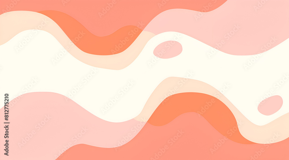 Poster a pink and white background with a wave pattern. generative ai