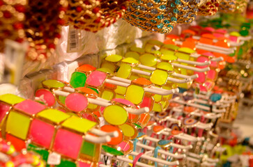 colorful beads in a box