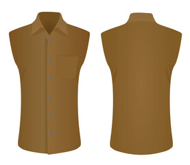 Brown sleeve less shirt. vector 