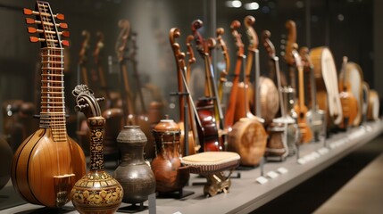 Naklejka premium A row of instruments prepared to produce melodies.
