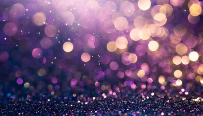 shaped colorful light purple bokeh blurred festive shining particles background