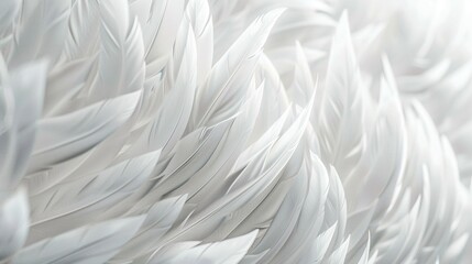 Macro Perspective, White Feathered Backdrop Representing Peacefulness, Tranquility, and Spiritual Upliftment for Divinity, Belief, and Encouragement.