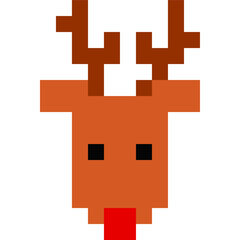 Rudolph, christmas, deer, animal, pixel rudolph