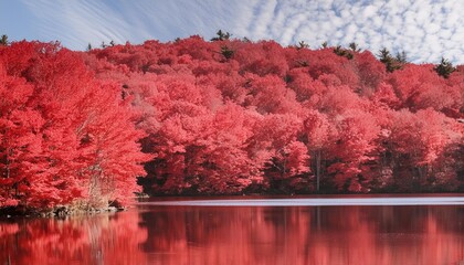 red leaves background antumn nature canada by generative ai