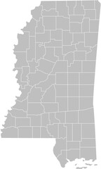 Mississippi state of USA. Mississippi territory. States of America territory on white background. Separate states. Vector illustration