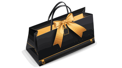 Blank paper luxury gift package in black with handl