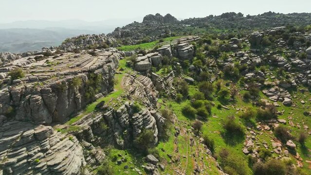 Landscape of the Torcal de Antequera nature reserve in, Andalusia, Spain