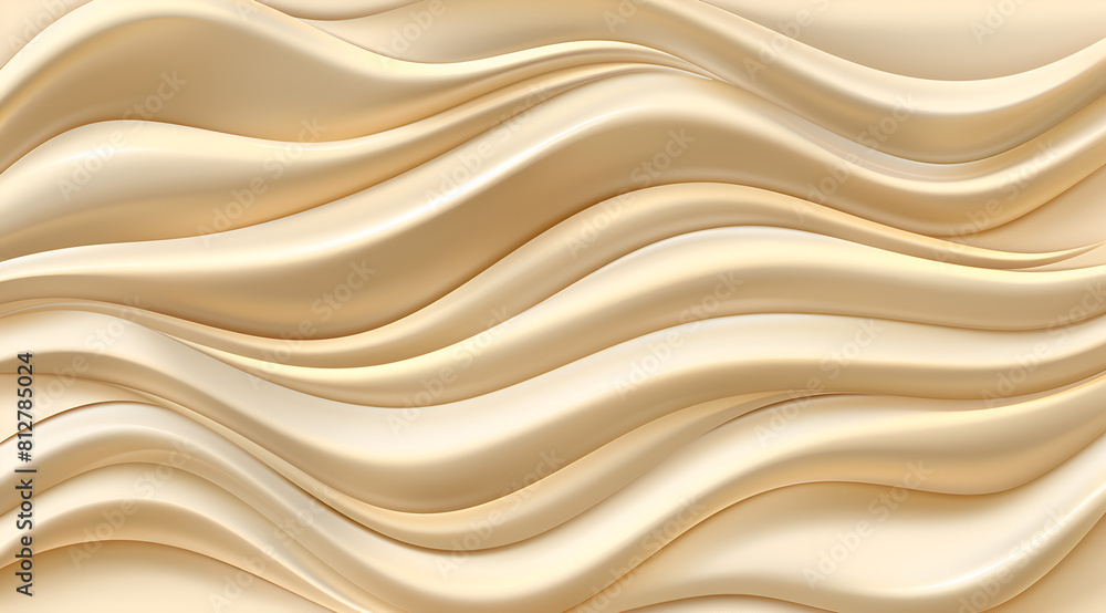 Poster a long, curvy line of gold color. the line is very smooth and has a very soft texture. generative ai