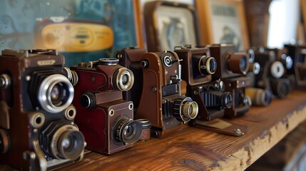 A series of classic cameras highlighting photographic evolution and timeless appeal.