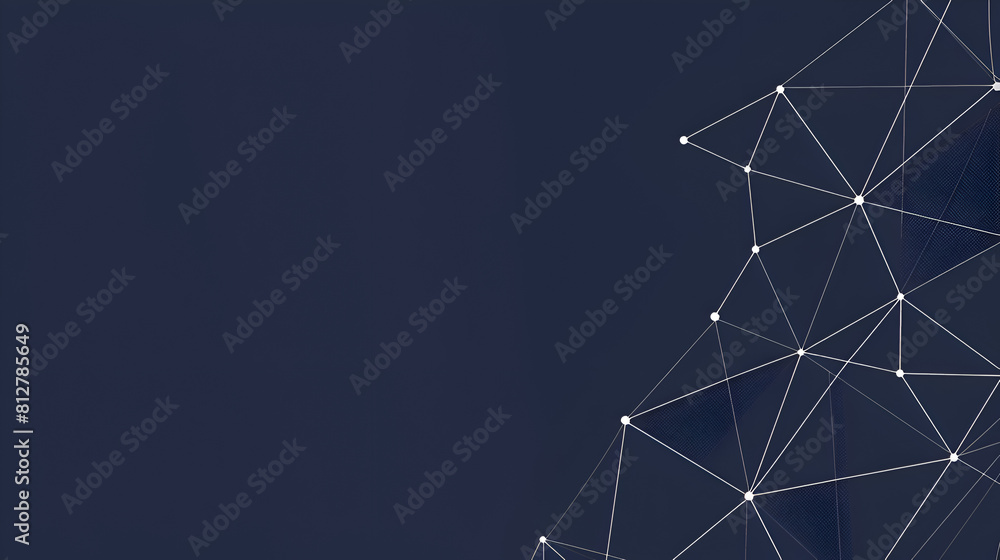 Poster a blue background with a lot of lines and dots. generative ai