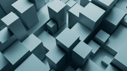 Abstract geometric shapes rendered in 3D. Cube design. Modern background for posters, covers, branding, banners, placards, etc.