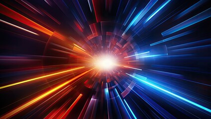 Obraz premium Ethereal Eclipse: Glowing Circle Featuring Blue Center and Intense Red-Orange Perimeter