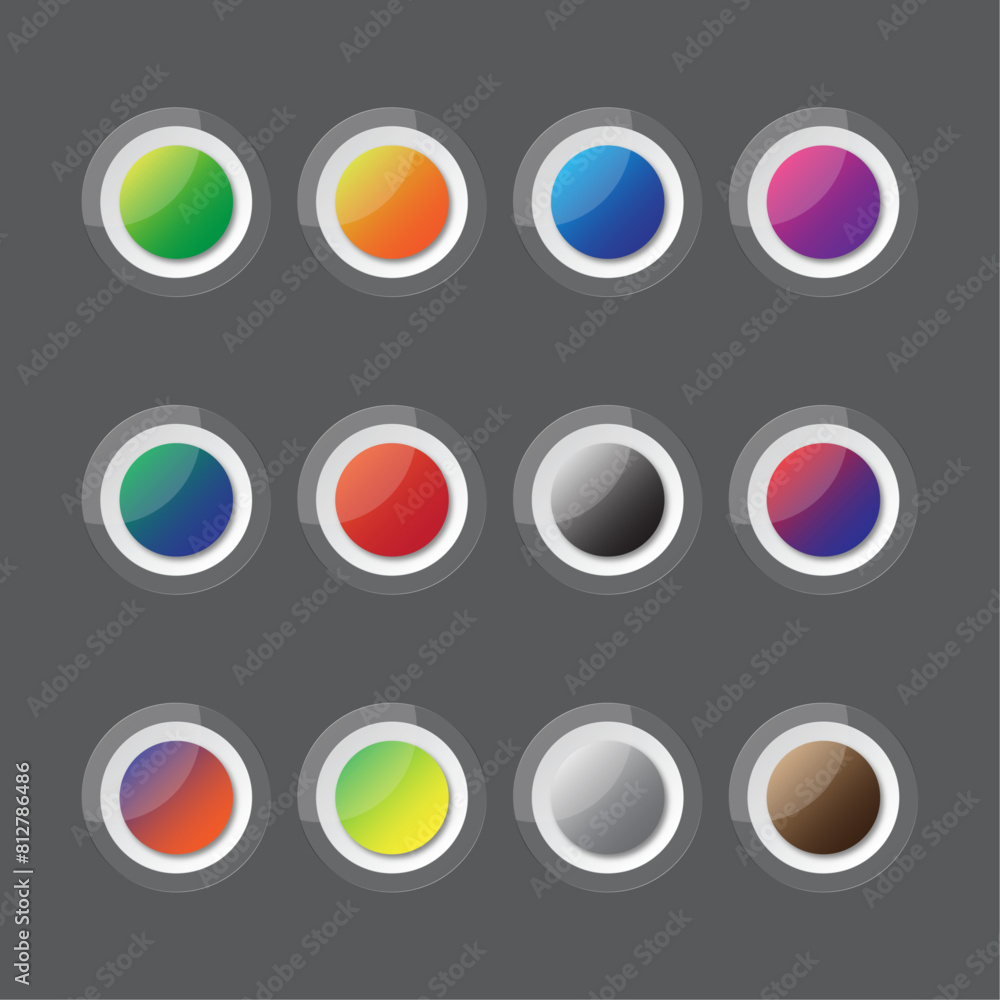 Aufkleber multi color circle icon background for web or print design element. vector illustration circle for p