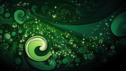 Mystical Emerald: Abstract Swirl Pattern with Dreamy, Ethereal Green Hues