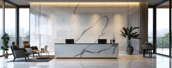 office foyer interior. modern marble interior