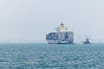 container ship in sea, international import export, global business and industry service, shipping...