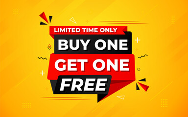 buy one get one free. Online shop discount sale background for buy 1 get 1, Special Discount marketing poster design for web and Social. sale banner vector template Design.