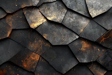 composition geometric background with black gold abstract