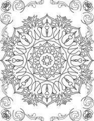 Printable Mandala Coloring Page for Adults. Educational Resources for School for Kids. Adults Coloring Book. Mandala Coloring Activity Worksheet.