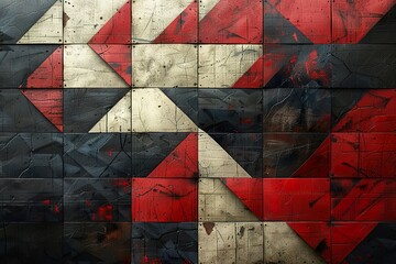 Craft a visually engaging vector background with a modern, abstract geometric design in black and red