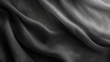 Fototapeta premium Weathered Elegance: Aged Black Fabric with Delicate Line and Swirl Pattern