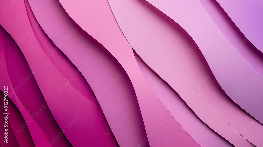 Poster Abstract colored paper texture background Minimal paper cut style composition with layers of geometric shapes and lines in viva magenta colors Top view : Generative AI