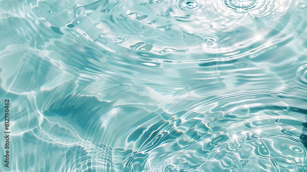 Poster water panoramic banner background water texture water surface with rings and ripple spa concept back